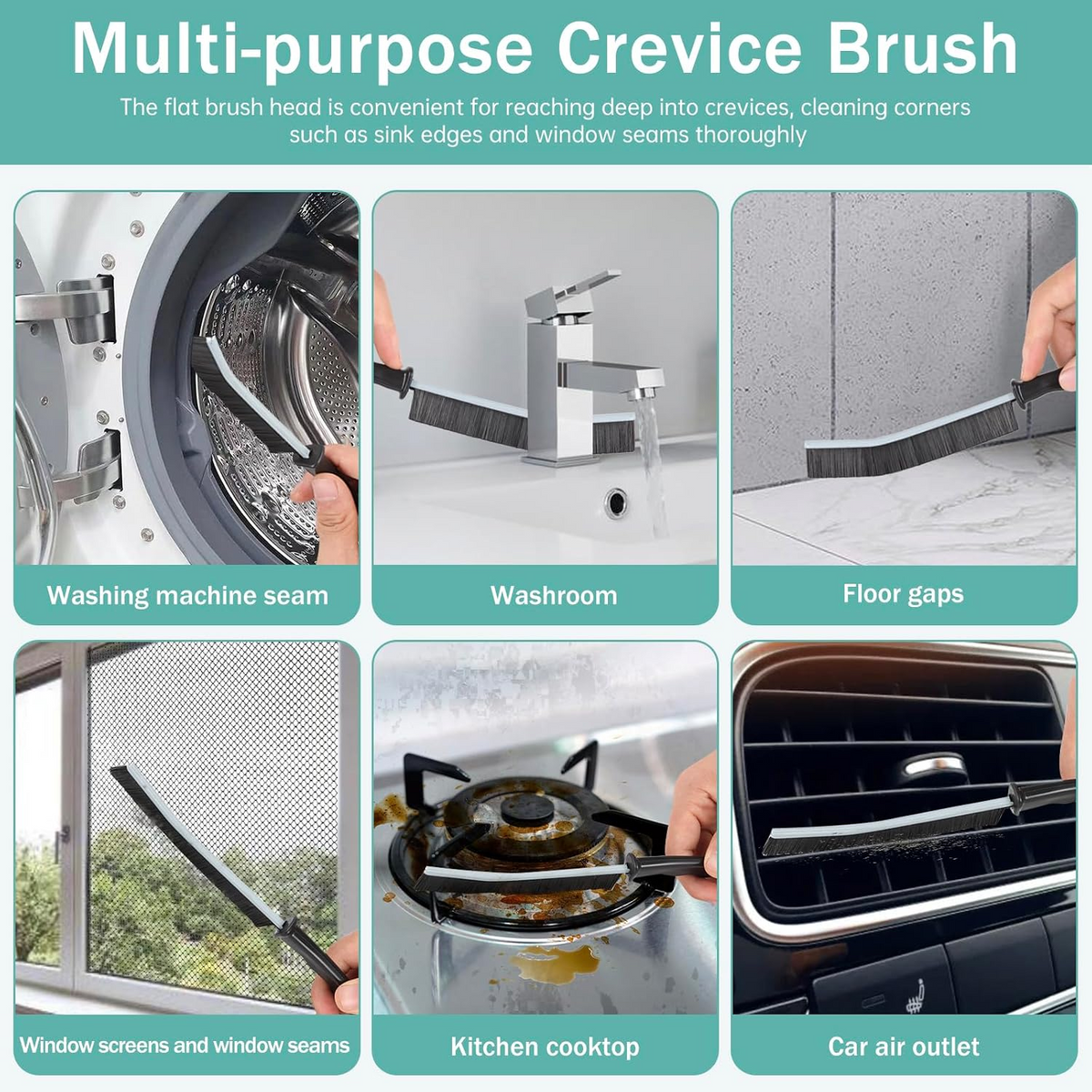 Hard Bristle Crevice Cleaning Brush – Multipurpose Gap Cleaning Tool for Kitchen, Bathroom & Home Corners