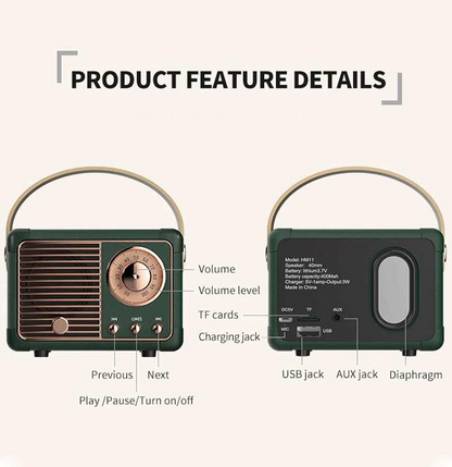 Vintage Retro Bluetooth Speaker