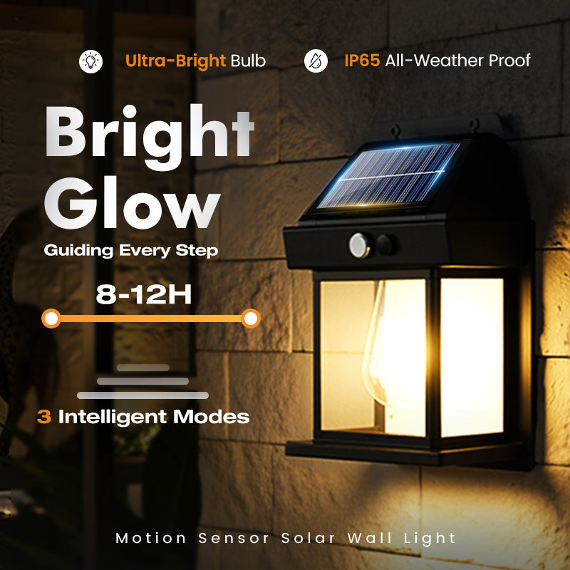 💡🎉 50% OFF! Solar Motion Sensor Wall Light｜Weatherproof Garden Path Light 🌟