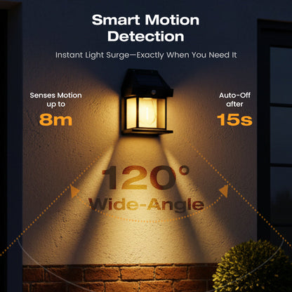 💡🎉 50% OFF! Solar Motion Sensor Wall Light｜Weatherproof Garden Path Light 🌟
