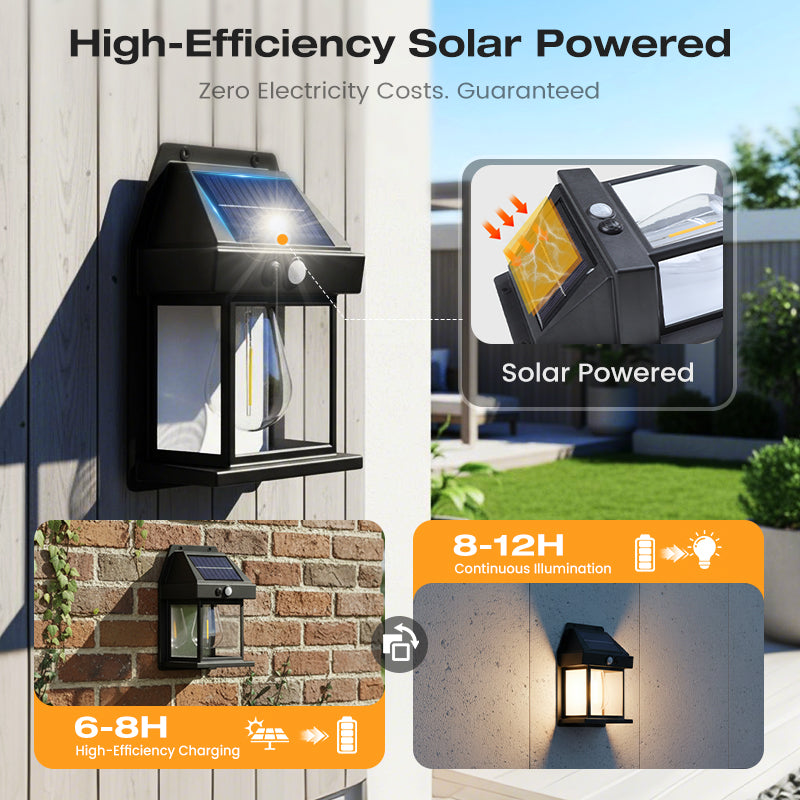 💡🎉 50% OFF! Solar Motion Sensor Wall Light｜Weatherproof Garden Path Light 🌟