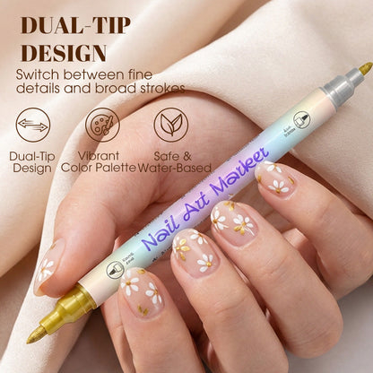 💅🖌️24‑Colors Dual‑Ended Nail Art Pens‑DIY Manicure Drawing Set